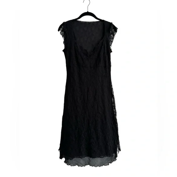 Vintage Babydoll Y2K Dress Black Lace Semi Sheer WhimsiGoth Size Small - Picture 3 of 7